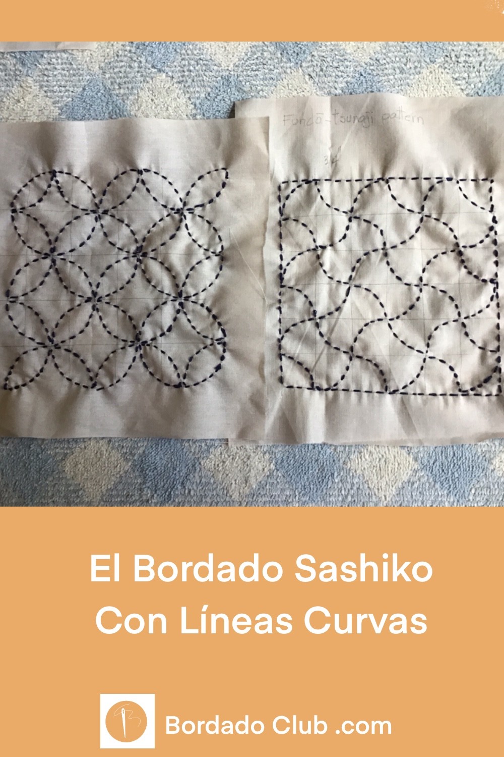 Bordar Sashiko Con Lineas Curvas